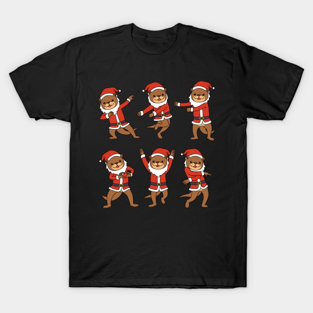 Christmas Otter Shirt Wommen Otter Yoga Gifts Kids Otter T-Shirt by PomegranatePower